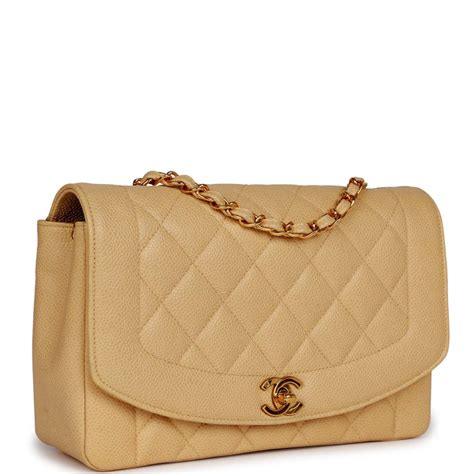 chanel diana beige caviar